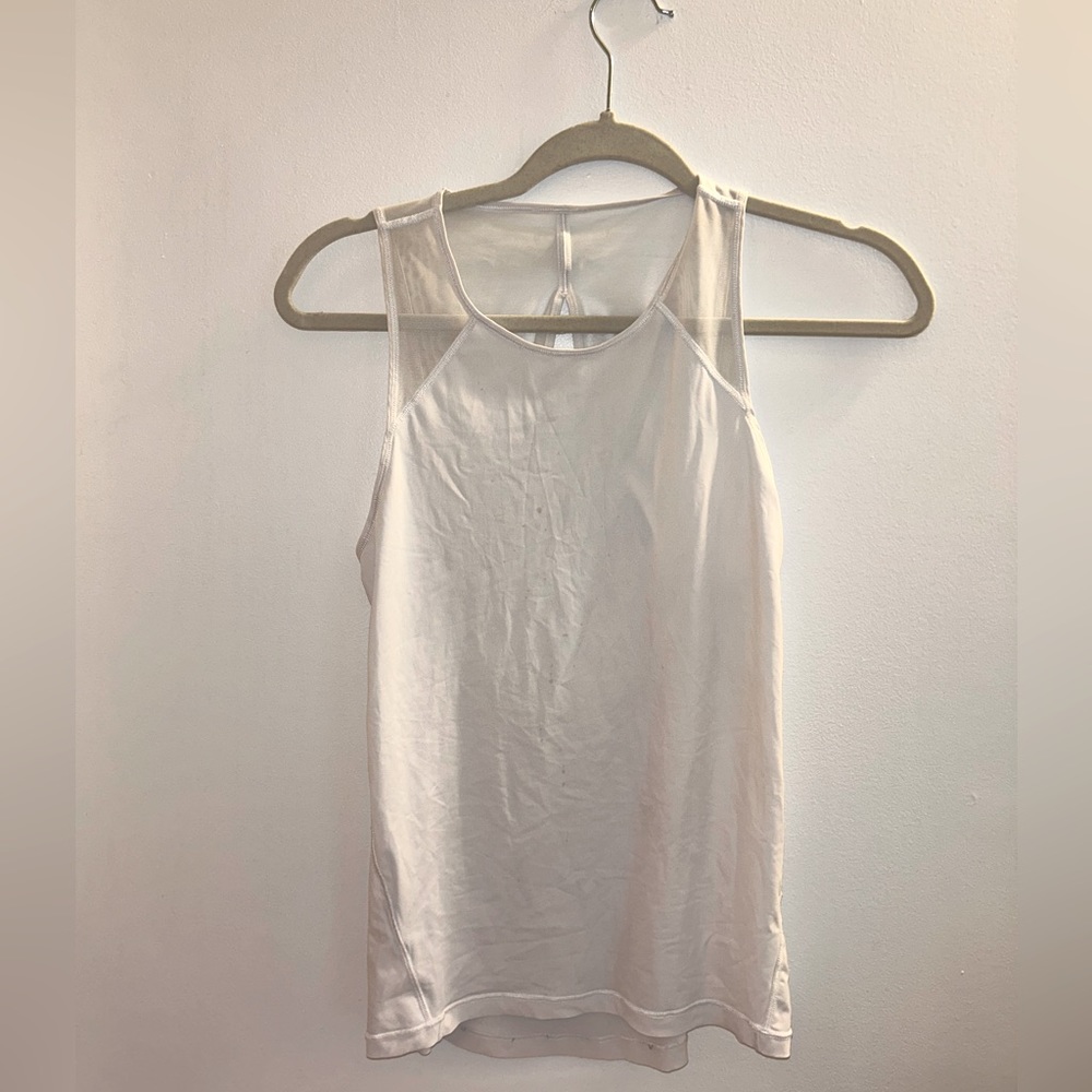Lululemon white open back tank top size 2